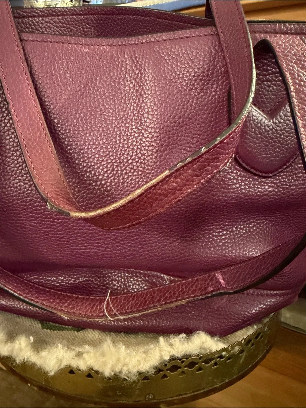 Marc Jacobs Purple Pebbled Leather Tote